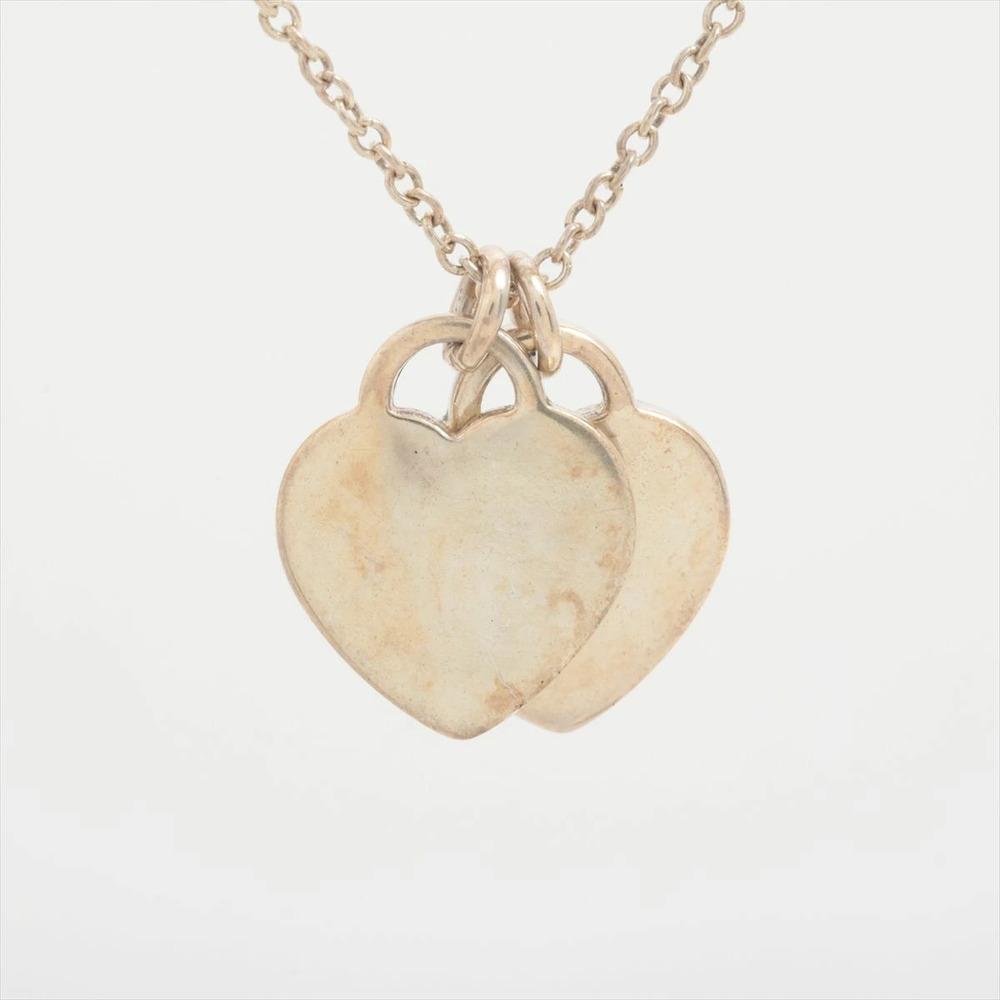 Tiffany Co to Double Heart Necklace Sterling Silver